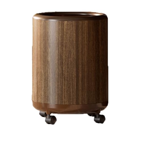 YBNKKUXKN 12L/18L Kunststoff-Badezimmer-Mülleimer, Retro-klassischer Abfallbehälter mit Holzmaserung, for Badezimmer, Schlafzimmer, Büro, Mülleimer(18L,No lid a) von YBNKKUXKN
