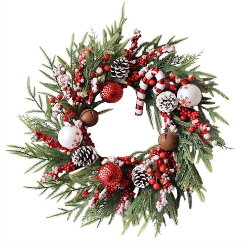YBNKKUXKN 2 Pcs Weihnachten Kränze for Front Tür Winter Tür Kranz Mit Red Berry Red Ball for Bauernhaus Festival Home Decor YBNKKUXKN 2 Pcs Weihnachten Kränze for Front Tür Winter Tür Kranz Mit Red Berry Red Ball for Bauernhaus Festival Home Decor von YBNKKUXKN