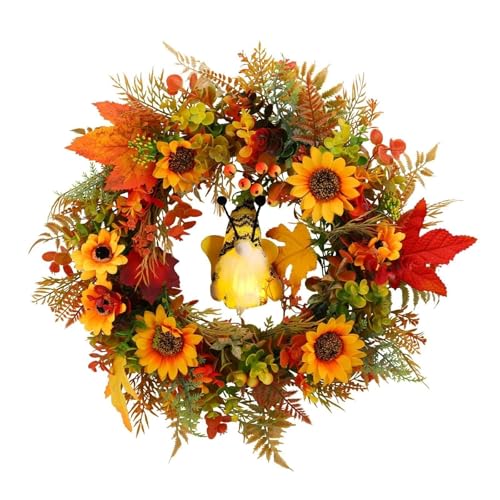 YBNKKUXKN 45 cm Herbstkranz for die Haustür, Halloween-Kranz for Aufhängen for drinnen und draußen, Herbstkranz for Halloween/Weihnachtsdekoration YBNKKUXKN 45 cm Herbstkranz for die Haustür, Halloween-Kranz for Aufhängen for drinnen und draußen, Herbstkranz for Halloween/Weihnachtsdekoration von YBNKKUXKN