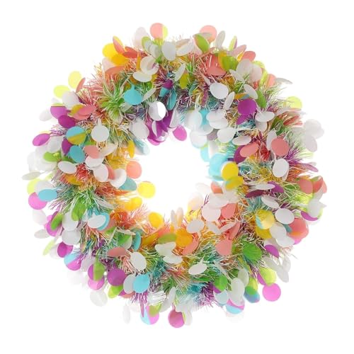 YBNKKUXKN Bunter Weihnachtskranz mit Licht, 40 cm, künstliche Weihnachtskränze for Haustür, Wand, Fenster, Weihnachtsdekoration(No Light) von YBNKKUXKN
