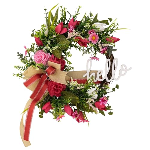 YBNKKUXKN Christmas Wreath Artificial Pre-Decorated Holiday Accent Ribbons Bow, Tulip, Wreath for Front Door Indoor and Outdoor YBNKKUXKN Christmas Wreath Artificial Pre-Decorated Holiday Accent Ribbons Bow, Tulip, Wreath for Front Door Indoor and Outdoor von YBNKKUXKN