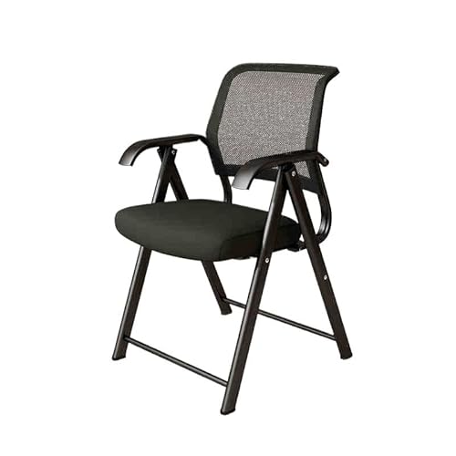 YBNKKUXKN Ergonomische Klappstühle, gepolsterte Kissenstühle mit stabilem Metallrahmen for Home Office, Innen- und Außenveranstaltungen(Svart) von YBNKKUXKN