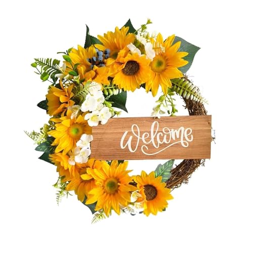 YBNKKUXKN Herbstkranz for die Haustür mit Aufhänger, Sonnenblumen-Thema, hängender Kranz for drinnen und draußen, for Halloween/Weihnachtsdekorationen YBNKKUXKN Herbstkranz for die Haustür mit Aufhänger, Sonnenblumen-Thema, hängender Kranz for drinnen und draußen, for Halloween/Weihnachtsdekorationen von YBNKKUXKN