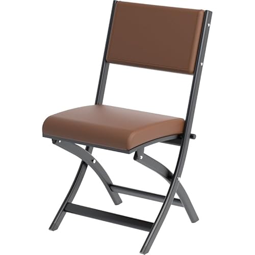 YBNKKUXKN Klappstühle aus Metall mit gepolsterter Sitzfläche, gepolsterte Veranstaltungsstühle, statische Gewichtskapazität for Zuhause und draußen, 2er-Set(Bruin) von YBNKKUXKN