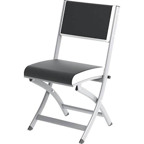 YBNKKUXKN Klappstühle aus Metall mit gepolsterter Sitzfläche, gepolsterte Veranstaltungsstühle, statische Gewichtskapazität for Zuhause und draußen, 2er-Set(Svart) von YBNKKUXKN