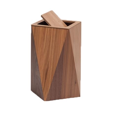 YBNKKUXKN Küchen-Mülleimer mit Schwingdeckel, Mülleimer mit großer Kapazität, Doppelfass-Mülleimer aus Holz for Wohnzimmer und Schlafzimmer(Mixed,S) von YBNKKUXKN