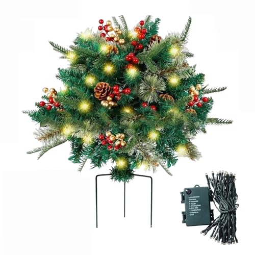 YBNKKUXKN Künstlicher Weihnachtsbaum mit Beleuchtung, Weihnachtskränze for die Haustür mit LED-Lichtern, Heimdekoration (1/2 Stück)(1pcs) von YBNKKUXKN