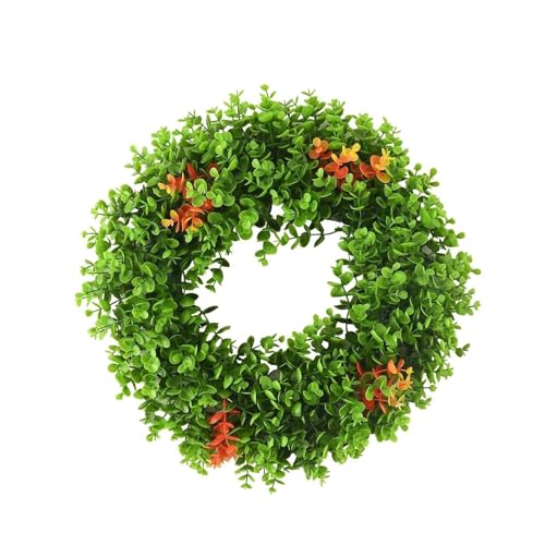 YBNKKUXKN Künstlicher Weihnachtskranz mit Beleuchtung, grüne Weihnachtskollektion for die Haustür, saisonale Florale Weihnachtsdekoration(40x40cm) von YBNKKUXKN