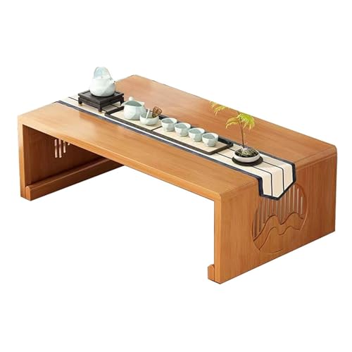YBNKKUXKN Möbel Couchtisch Bamboo Foldable Coffee Table for Sitting Carved Floor-Standing Dining Table Suitable for Bay Window Tatami Tea Room(Legno,120cm) von YBNKKUXKN