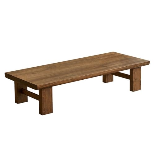 YBNKKUXKN Möbel Couchtisch Couchtisch aus massivem Holz, Tatami, niedriger Retro-Langbodenschreibtisch, perfekt for Teestube, Balkon, Wohnzimmer(CAF�,80cm) von YBNKKUXKN