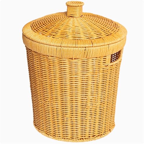 YBNKKUXKN Small Trash Can with Lid Bathroom Garbage Can Waste Basket for Bathroom Kitchen Bedroom Craft Room Office College(24 * 32cm) von YBNKKUXKN