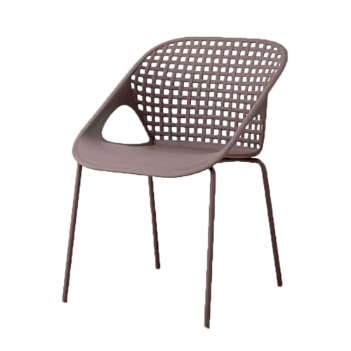 YBNKKUXKN Stühle 2 stücke Kunststoff Esszimmerstuhl Rückenlehne Stuhl Einfacher Wohnzimmerstuhl Stapelbarer Aufbewahrungsküchenstuhl Mit Armlehnen for Küchenbalkon Stuhl(Grey) von YBNKKUXKN