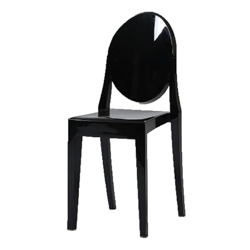 YBNKKUXKN Stühle 2 stücke Kunststoff Stühle Freizeit Rückenlehne Stühle Stapelbar Küche Stühle Acryl Esszimmer Stuhl Café Stühle Transparent Dekorative Stuhl(Svart) von YBNKKUXKN