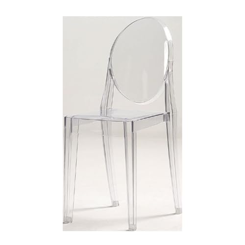 YBNKKUXKN Stühle 2 stücke Kunststoff Stühle Freizeit Rückenlehne Stühle Stapelbar Küche Stühle Acryl Esszimmer Stuhl Café Stühle Transparent Dekorative Stuhl(Transparent) von YBNKKUXKN