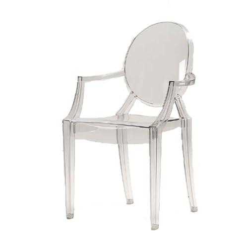 YBNKKUXKN Stühle 2 stücke Kunststoff Stühle Freizeit Rückenlehne Stühle Stapelbar Küche Stühle Acryl Esszimmer Stuhl Café Stühle Transparent Dekorative Stuhl(Transparent1) von YBNKKUXKN
