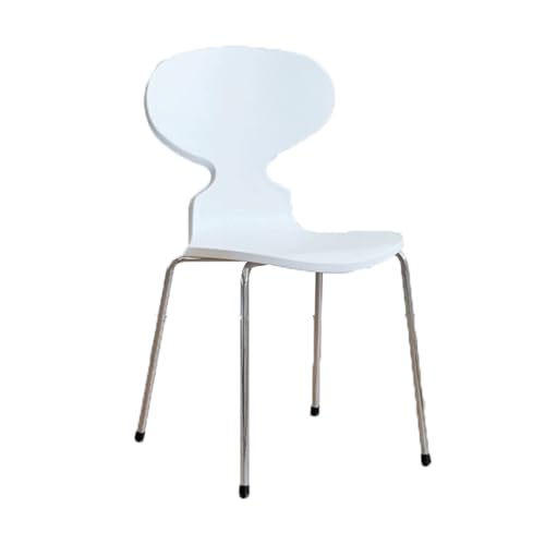 YBNKKUXKN Stühle 2 stücke Kunststoff Stuhl Einfache Moderne Rückenlehne Ant Form Esszimmer Stuhl Kreative Bar Zähler Kaffee Shop Freizeit Metall Rahmen Stuhl Stuhl(Blanc) von YBNKKUXKN