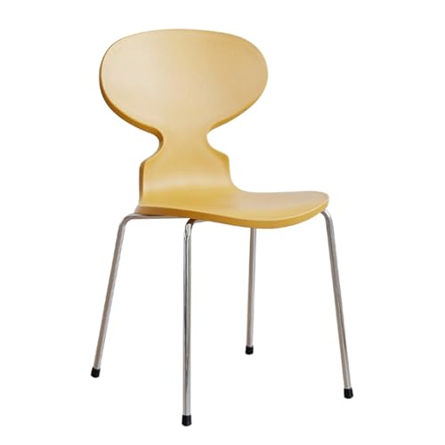YBNKKUXKN Stühle 2 stücke Kunststoff Stuhl Einfache Moderne Rückenlehne Ant Form Esszimmer Stuhl Kreative Bar Zähler Kaffee Shop Freizeit Metall Rahmen Stuhl Stuhl(Geel) von YBNKKUXKN
