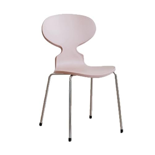 YBNKKUXKN Stühle 2 stücke Kunststoff Stuhl Einfache Moderne Rückenlehne Ant Form Esszimmer Stuhl Kreative Bar Zähler Kaffee Shop Freizeit Metall Rahmen Stuhl Stuhl(Rose) von YBNKKUXKN