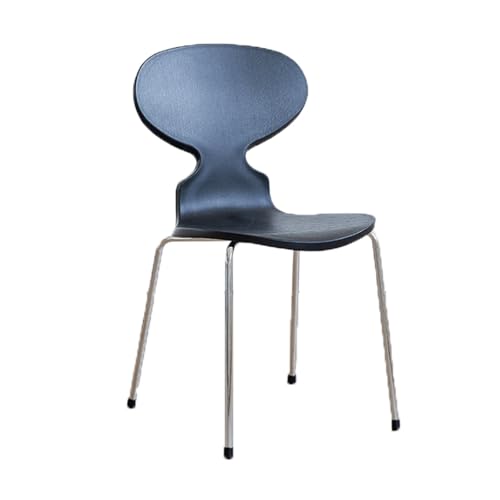 YBNKKUXKN Stühle 2 stücke Kunststoff Stuhl Einfache Moderne Rückenlehne Ant Form Esszimmer Stuhl Kreative Bar Zähler Kaffee Shop Freizeit Metall Rahmen Stuhl Stuhl(Svart) von YBNKKUXKN