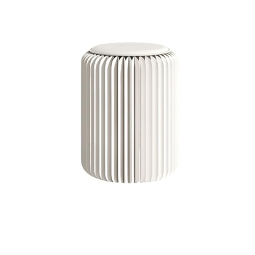 YBNKKUXKN Tragbarer, klappbarer Papierstuhl, modernes Wabendesign, ultradünner, runder Hocker for Wohnzimmer, Schlafzimmer und Flur, leicht(Blanc,52cm) von YBNKKUXKN