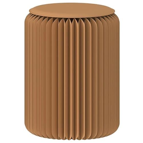 YBNKKUXKN Tragbarer, klappbarer Papierstuhl, modernes Wabendesign, ultradünner, runder Hocker for Wohnzimmer, Schlafzimmer und Flur, leicht(Bruin,52cm) von YBNKKUXKN