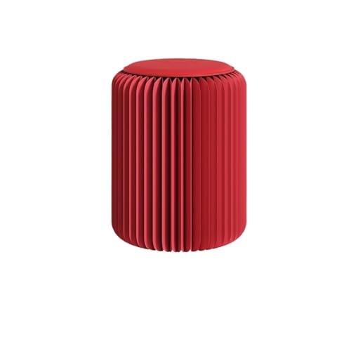 YBNKKUXKN Tragbarer, klappbarer Papierstuhl, modernes Wabendesign, ultradünner, runder Hocker for Wohnzimmer, Schlafzimmer und Flur, leicht(Rosso,30cm) von YBNKKUXKN