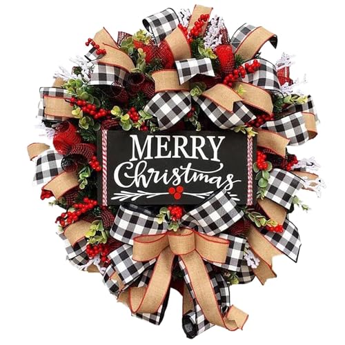 YBNKKUXKN Weihnachtskränze for die Haustür, Fensterwand, for Weihnachtsdekorationen, Fichtenzweige und Beerenbüschel, hängende Dekoration(45cm) von YBNKKUXKN
