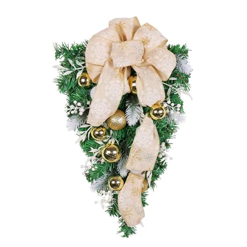 YBNKKUXKN Weihnachtskranz aus Kunststoff, 50 x 30 cm, for die Haustür, Weihnachtsdekoration for die Treppe, Weihnachtskranz for die Innendekoration YBNKKUXKN Weihnachtskranz aus Kunststoff, 50 x 30 cm, for die Haustür, Weihnachtsdekoration for die Treppe, Weihnachtskranz for die Innendekoration von YBNKKUXKN