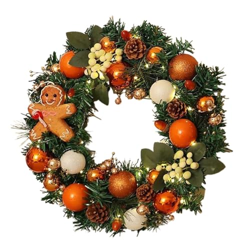 YBNKKUXKN Weihnachtskranz mit Lichtern, extra groß, 39,9 cm, for die Wandbehang an der Haustür, Winterkranz, Girlande, Ornament for Haustür und Fenster YBNKKUXKN Weihnachtskranz mit Lichtern, extra groß, 39,9 cm, for die Wandbehang an der Haustür, Winterkranz, Girlande, Ornament for Haustür und Fenster von YBNKKUXKN