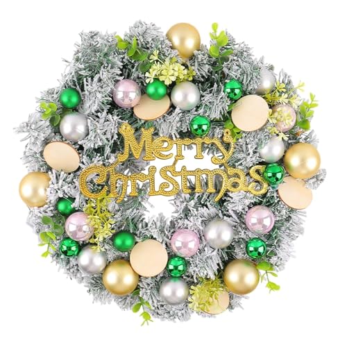 YBNKKUXKN Weihnachtstürkranz, Weihnachtskugelkranz, bunt, PVC, Wandbehang, Weihnachtskränze, Dekoration for Tür, Fenster, Kamin(Color5) von YBNKKUXKN