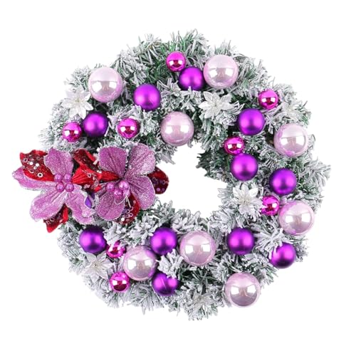 YBNKKUXKN Weihnachtstürkranz, Weihnachtskugelkranz, bunt, PVC, Wandbehang, Weihnachtskränze, Dekoration for Tür, Fenster, Kamin(Color7) von YBNKKUXKN