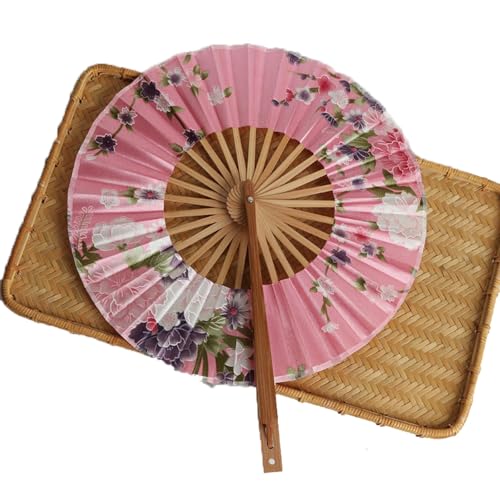 YBNKKUXKN handventilatoren Bambus Faltfächer Windmühlenfächer Runder Taschenfächer Tanzparty Dekoration Geschenk Hochzeit Handheld(Color3) von YBNKKUXKN