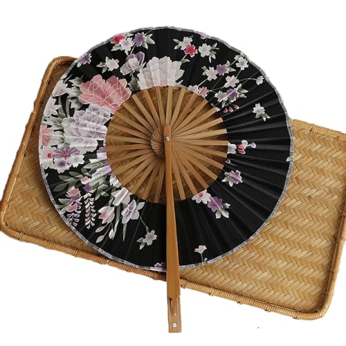YBNKKUXKN handventilatoren Bambus Faltfächer Windmühlenfächer Runder Taschenfächer Tanzparty Dekoration Geschenk Hochzeit Handheld(Color5) von YBNKKUXKN