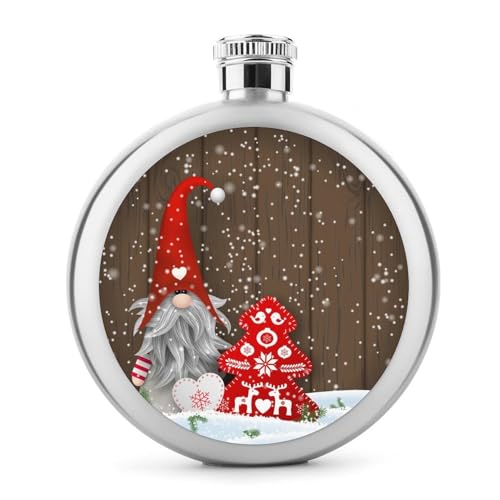Edelstahl Flachmann Weihnachten Whiskeyflasche Schnapsflasche Hip Flask Für Whiskey Rum Wodka 9x9cm von YBQLNP