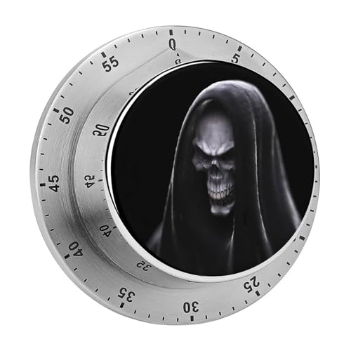 Küchentimer Schwarzer Totenkopf Countdown Magnetischer Timer Küchenuhr Für Kochen Sport Studieren 8cm von YBQLNP