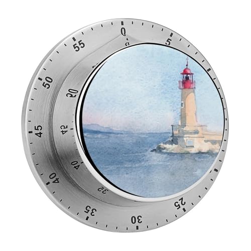 Magnetischer Countdown Aquarell-Leuchtturm Küchentimer Stoppuhr Timer Kurzzeitwecker Für Kochen Backen Küche 8cm von YBQLNP