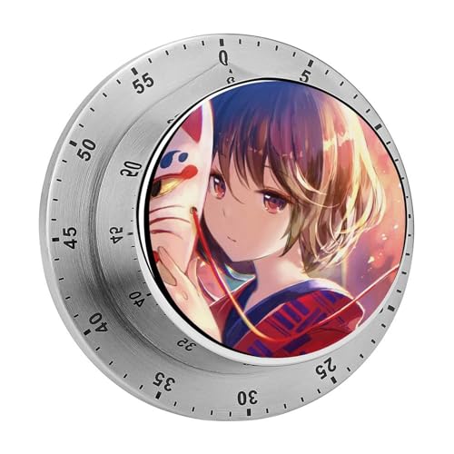 Magnetischer Timer Kurzhaariges Mädchen Küchentimer Countdown Countup Timer Für Klass Kochen Lernen 8cm von YBQLNP