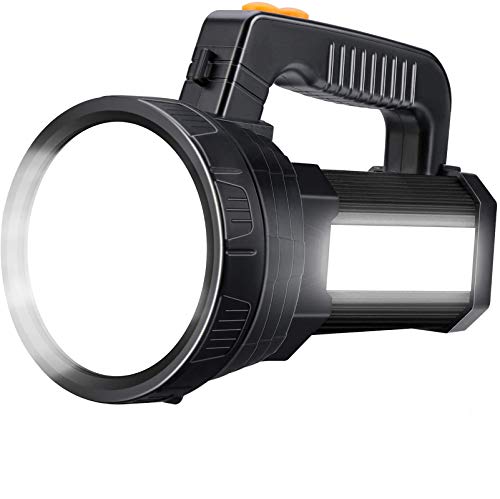 YBQZ LED Handscheinwerfer, Wiederaufladbar Taschenlampe Superheller 9600mAh Akku Handlampe 6 Modi IPX4 Wasserdicht Suchscheinwerfer USB Aufladbar Notfallleuchte Camping Laterne für Outdoor Wandern von YBQZ
