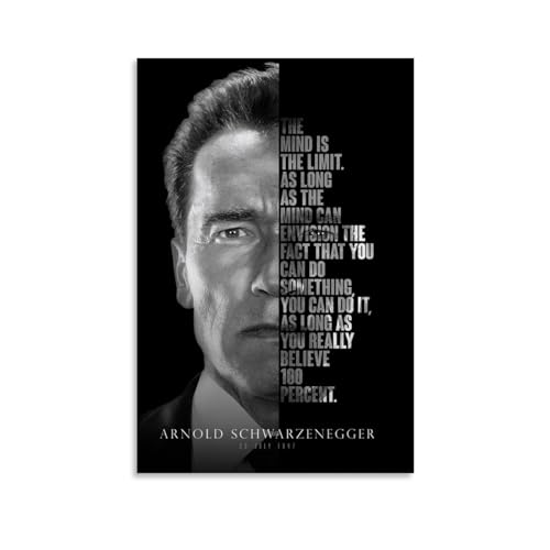 YBRAVO Arnold Schwarzenegger Quotes Poster Dekorative Malerei Leinwand Wandkunst Wohnzimmer Poster Schlafzimmer Malerei,Wandkunst Bilddruck Moderne Familienzimmer Dekor 20x30inch(50x75cm) von YBRAVO