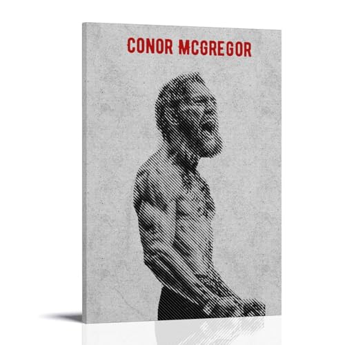 YBRAVO Conor McGregor Black White Poster Dekorative Malerei Leinwand Wandkunst Wohnzimmer Poster Schlafzimmer Malerei,Wandkunst Bilddruck Moderne Familienzimmer Dekor 08x12inch(20x30cm) von YBRAVO