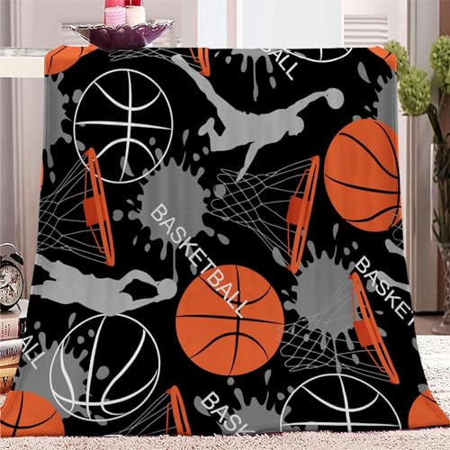 YBRAVO Fleecedecke 150x200 cm Basketball Kuscheldecke Flauschig Decke Flanell Fleecedecke Sofadecke Weich Deckeldecke Wohndecke für Bett Sofa Zimmer deko von YBRAVO