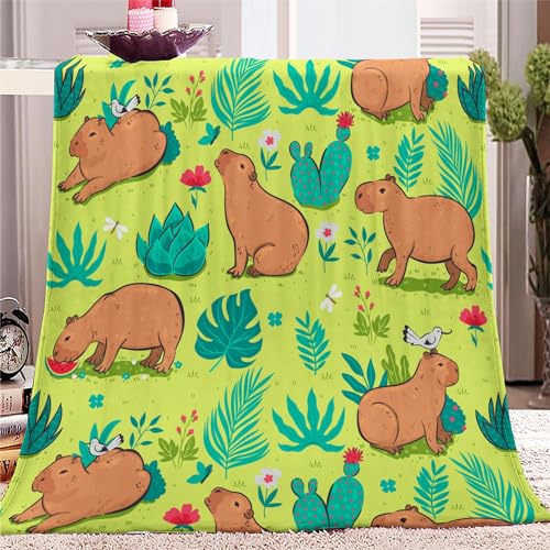 YBRAVO Fleecedecke 150x200 cm Cartoon-Meerschweinchen Kuscheldecke Flauschig Decke Flanell Fleecedecke Sofadecke Weich Deckeldecke Wohndecke für Bett Sofa Zimmer deko von YBRAVO