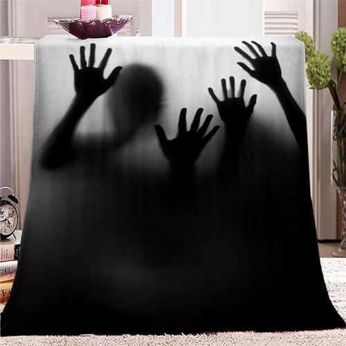 YBRAVO Fleecedecke 150x200 cm Horror-Palmen-Mitternachtsmuster Kuscheldecke Flauschig Decke Flanell Fleecedecke Sofadecke Weich Deckeldecke Wohndecke für Bett Sofa Zimmer deko von YBRAVO