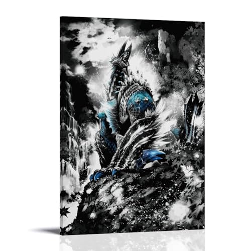 YBRAVO Monster Hunter Poster Dekorative Malerei Leinwand Wandkunst Wohnzimmer Poster Schlafzimmer Malerei,Wandkunst Bilddruck Moderne Familienzimmer Dekor 12x18inch(30x45cm) von YBRAVO