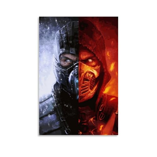 YBRAVO Mortal Kombat Game Poster Dekorative Malerei Leinwand Wandkunst Wohnzimmer Poster Schlafzimmer Malerei,Wandkunst Bilddruck Moderne Familienzimmer Dekor 24x36inch(60x90cm) von YBRAVO