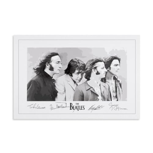 YBRAVO The Beatles Signed Poster Dekorative Malerei Leinwand Wandkunst Wohnzimmer Poster Schlafzimmer Malerei,Wandkunst Bilddruck Moderne Familienzimmer Dekor 20x30inch(50x75cm) von YBRAVO