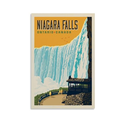 YBRAVO Vintage Poster Niagara Falls Poster Dekorative Malerei Leinwand Wandkunst Wohnzimmer Poster Schlafzimmer Malerei,Wandkunst Bilddruck Moderne Familienzimmer Dekor 20x30inch(50x75cm) von YBRAVO