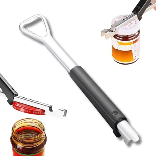 Effortless Arthritis Jar Opener 5 Pack, Manuelle Deckelentferner, Verstellbarer Edelstahl Glasöffner mit fur äLtere Menschen und Menschen mit Schwächeren Händen (Schwarz) von YBWZH