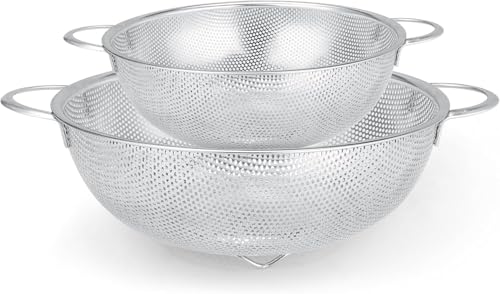YC Kitchen Sieb 2er-Set, Edelstahl Nudelsieb mit Griffen, Sieb für Küchennahrung zum Waschen von Nudeln, Obst, Gemüse, Spülmaschinenfest - 22,5cm & 28,5cm YC Kitchen Sieb 2er-Set, Edelstahl Nudelsieb mit Griffen, Sieb für Küchennahrung zum Waschen von Nudeln, Obst, Gemüse, Spülmaschinenfest - 22,5cm & 28,5cm von YC Kitchen