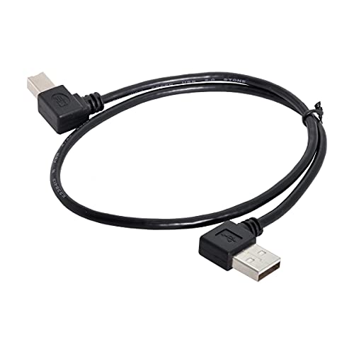ChenYang Rechtwinkliger USB 2.0 A Stecker auf B Stecker, Drucker, Scanner, 90 Grad Kabel, 50 cm von cablecc